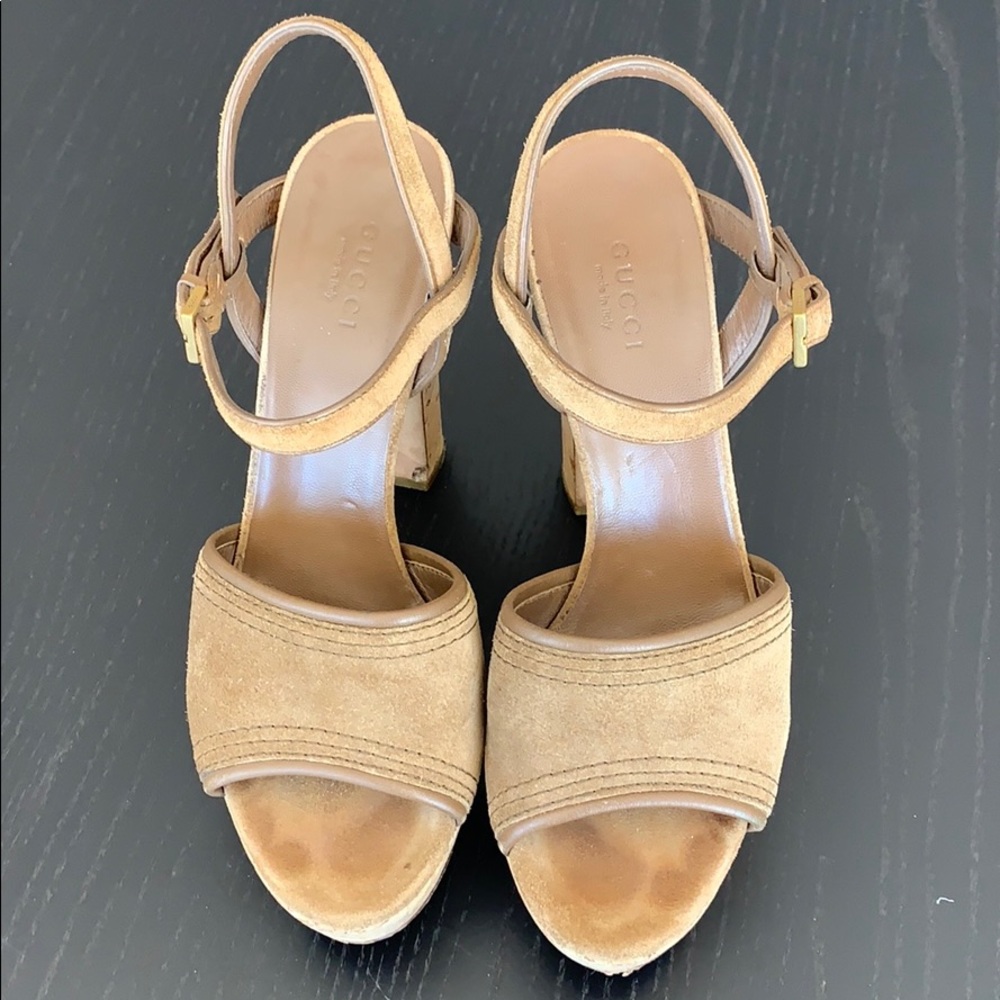 Gucci suede platform sandals
